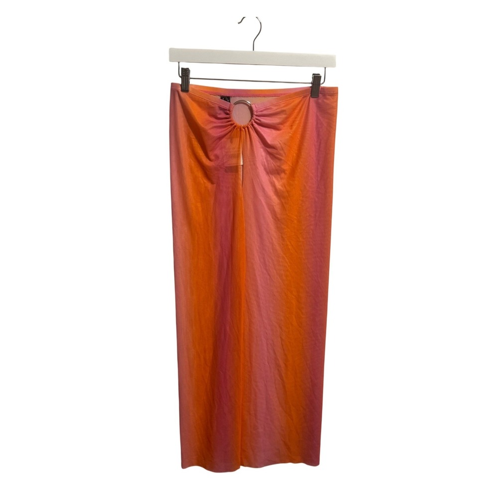 Kendall + Kylie Maxi Skirt‎ O-Ring M Mango Gradient Womens Summer Beach Coverup